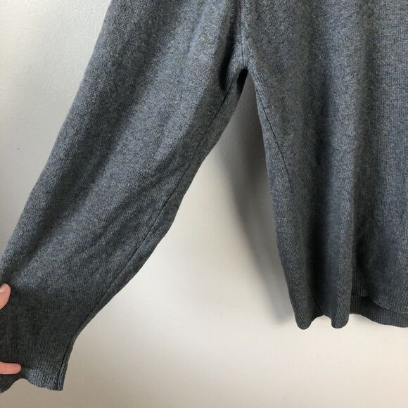 LL Bean Wool Sweater Mens XL Tall Gray 100% Lambswool Made in Scotland *Flaw* - Picture 4 of 16